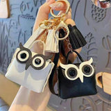 Owl Backpack Pendant Bag Headphone Mini Purse Earphone Bluetooth PU Leather