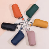 Leather Portable Key Bag and Lipstick Bag with Keychain Organizer