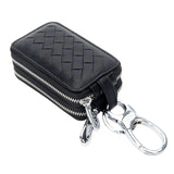 Car Key Holder Leather Sheepskin Organizer Double Zipper Key Case