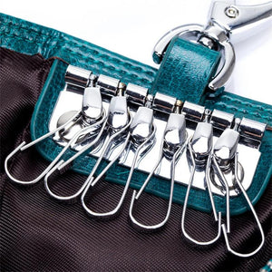 Zippered Car Key Purse Leather Key Wallet F1106