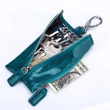 Zippered Car Key Purse Leather Key Wallet F1106