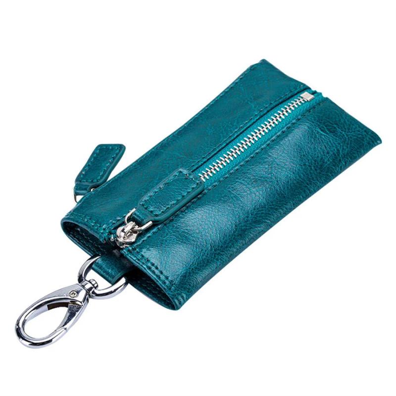 Zippered Car Key Purse Leather Key Wallet F1106