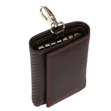 Leather Carbon Fiber RFID Key Holder Organizer Pouch Key Wallets