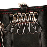 Leather Carbon Fiber RFID Key Holder Organizer Pouch Key Wallets