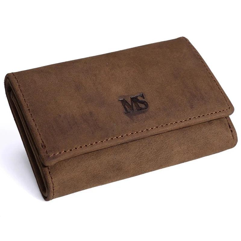 Full-Grain Leather Trifold Wallet & Key Bag