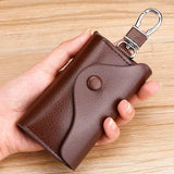 Men's Business Leather Key Case Waist Hanging Key Chain Multi-function Key Bag