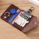 Men's Business Leather Key Case Waist Hanging Key Chain Multi-function Key Bag