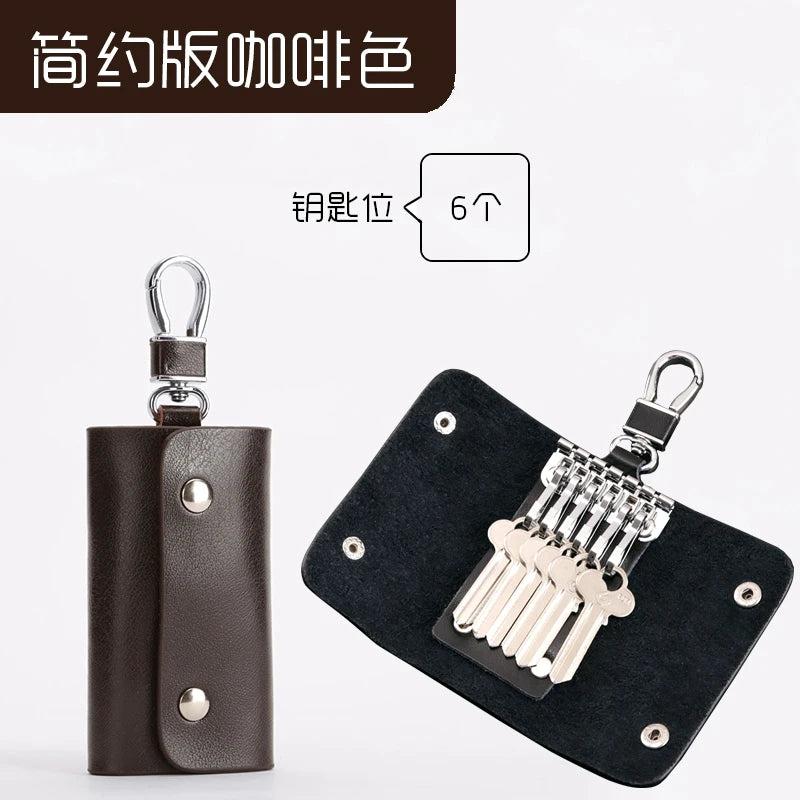 Men's Business Leather Key Case Waist Hanging Key Chain Multi-function Key Bag