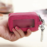 Crocodile Pattern Men Leather Double Zipper Keys Wallets