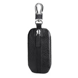 Leather Car Key Case Lychee Pattern Zipper Universal Key Cover