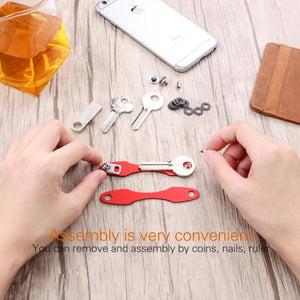 Key Wallet Key Holder for Keychain Genuine Leather Compact Smart Key Organizer