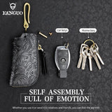 Vintage Leather Key Wallet Portable Key Case For Men