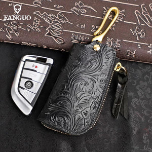 Vintage Leather Key Wallet Portable Key Case For Men