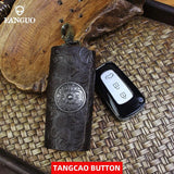 Leather Housekeeper Pouch Car Keychain Holder Bag Case Unisex Wallet