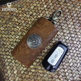 Leather Housekeeper Pouch Car Keychain Holder Bag Case Unisex Wallet