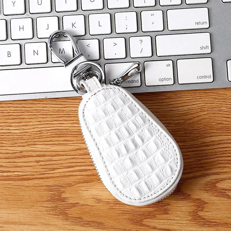 Crocodile Pattern Leather Car Key Bag