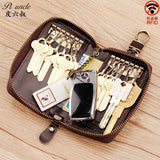 Vintage Style Leather Key Holders for Men Multi-function Key Wallet
