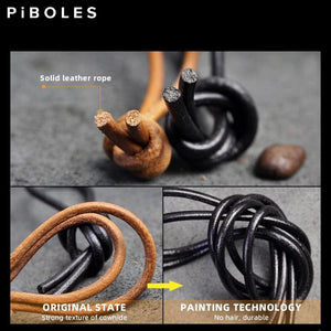 Lucky Cat Smart Key Holder Leather Keychain Vintage Key Bag