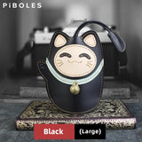 Lucky Cat Smart Key Holder Leather Keychain Vintage Key Bag