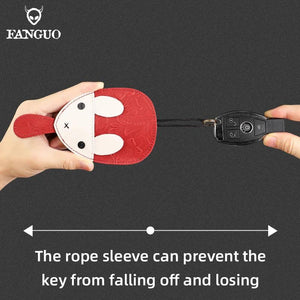 Bunny Key Wallet Leather Smart Key Holder Soft Bag Housekeeper Key Chain