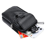 6.8in Waist Packs Mobile Phone Bag Leather Outdoor Sport Phone Pouch