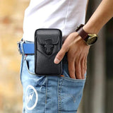 6.8in Waist Packs Mobile Phone Bag Leather Outdoor Sport Phone Pouch