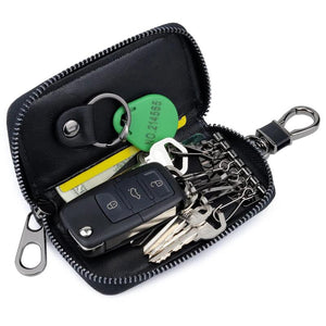 Handmade Sheep Skin Key Case Unisex Zipper Purse