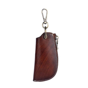 Vintage Leather Key Wallets Car Key Holder Natural Cowhide Keychain