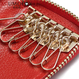 Leather Keychain Key Bag Wallet 8 Key Holder Organizer