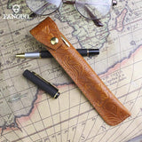 Leather Pencil Case Handmade Cowhide Pen Holder Bag Storage Container