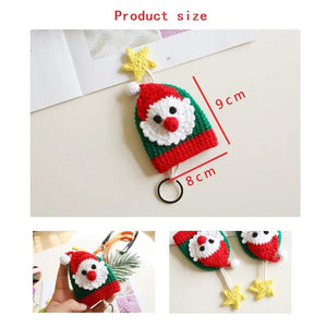Hand-woven Santa Knitting Key Bag - Christmas Gift