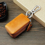 Real Leather Key Wallet Zipper Car Key Case Unisex Holder Organizer