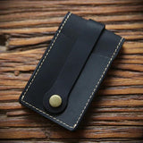 Vintage Leather Key Wallet for Men Cowhide Small Key Bag Case Holder