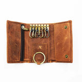 Leather Key Bag Unisex Key Purse Multifunction Organizer Wallet