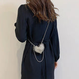 Love-Shaped Chain Shoulder Bag Lipstick Coin Purse