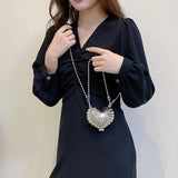 Love-Shaped Chain Shoulder Bag Lipstick Coin Purse