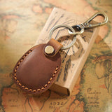 Real Leather Smart Manual Car Key Pouch Bag Case Wallet Holder Chain