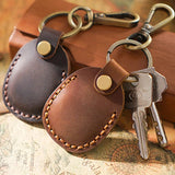 Real Leather Smart Manual Car Key Pouch Bag Case Wallet Holder Chain