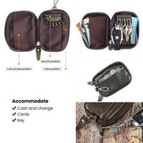 Leather Key Wallet Man Housekeeper Keys Organizer Car Key Holder Zipper