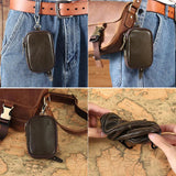 Leather Key Wallet Man Housekeeper Keys Organizer Car Key Holder Zipper