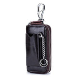 Leather Keychain Case Box Key Organizer For Men Car Keys Ring Clip