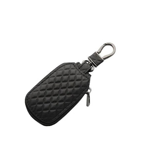 Leather Car Key Case Holder Zipper Pouch Keyring Wallet Key Pouch