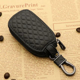 Leather Car Key Case Holder Zipper Pouch Keyring Wallet Key Pouch