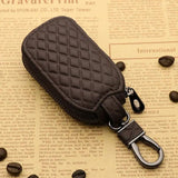 Leather Car Key Case Holder Zipper Pouch Keyring Wallet Key Pouch