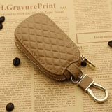 Leather Car Key Case Holder Zipper Pouch Keyring Wallet Key Pouch
