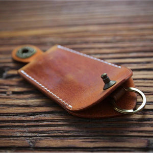 Vintage Cowhide Key Wallet Men Holder Organizer