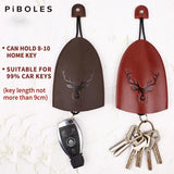 Embossed Elk Key Holder Bag Leather Smart Key Housekeeper