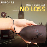 Embossed Elk Key Holder Bag Leather Smart Key Housekeeper