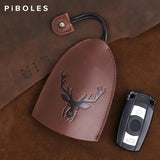 Embossed Elk Key Holder Bag Leather Smart Key Housekeeper