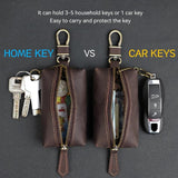 Crazy Horse Leather Key Soft Bag Smart Key Holder Key Wallet Men